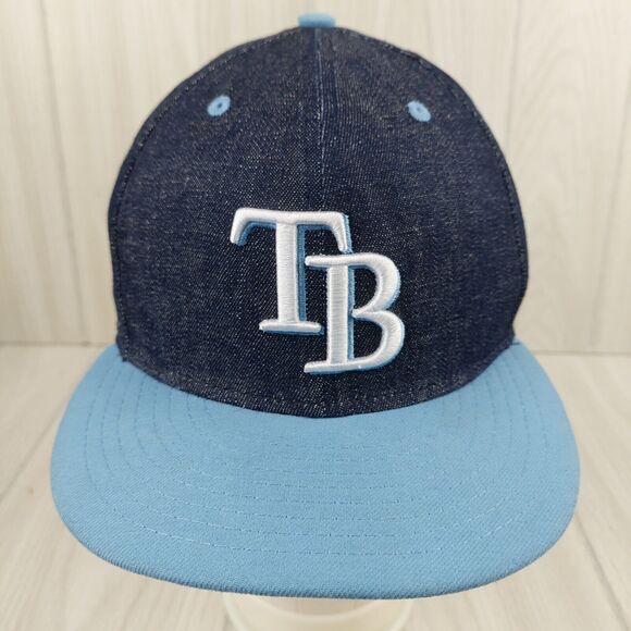New Era Other - Tampa Bay Rays‎ Hat Cap New Era 59FIFTY Size 7 Blue Denim Fitted MLB Baseball